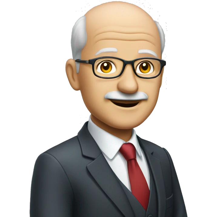 60-year-old organisation consultant, balding, in suit and tie emoji