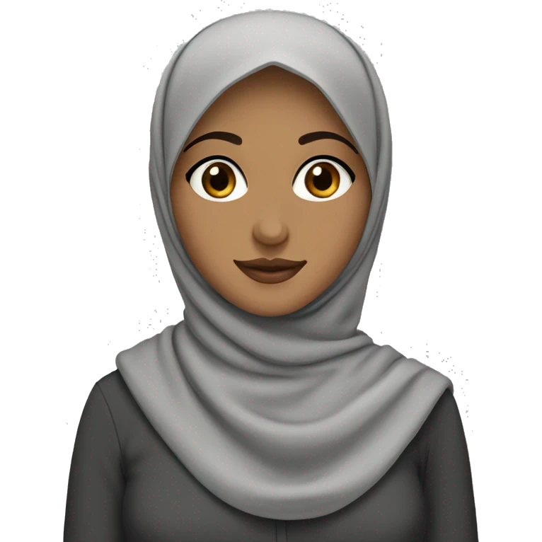 hijabi girl with brown eye and grey hijab emoji