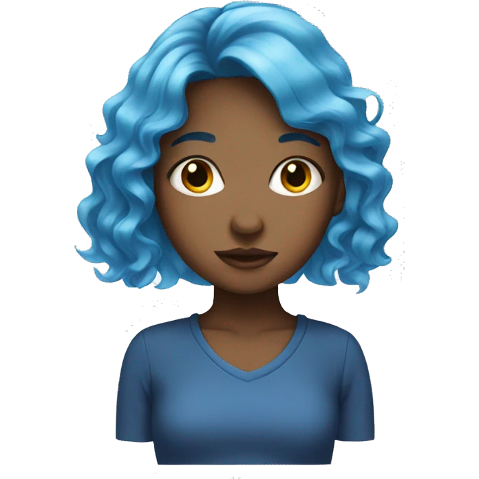 Blue hair girl emoji