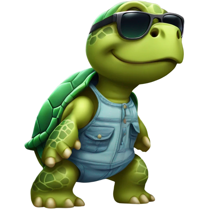 Turtle wearing shorts with sunglasses ￼ emoji