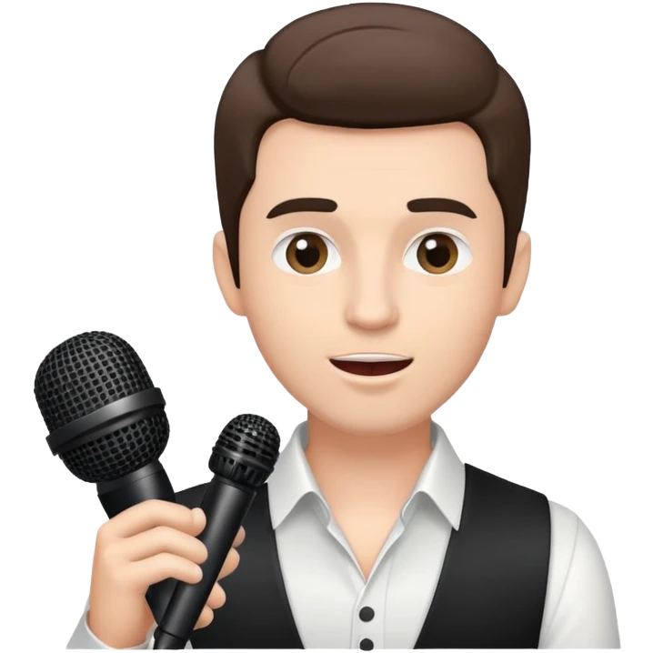 male singer with microphone performing on stage emoji