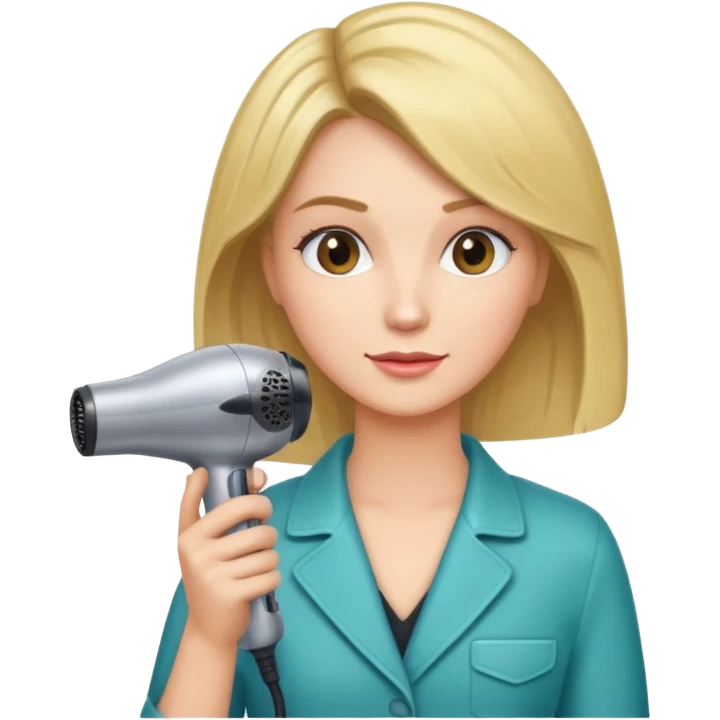 peluquera con secador de pelo y peine en la mano emoji