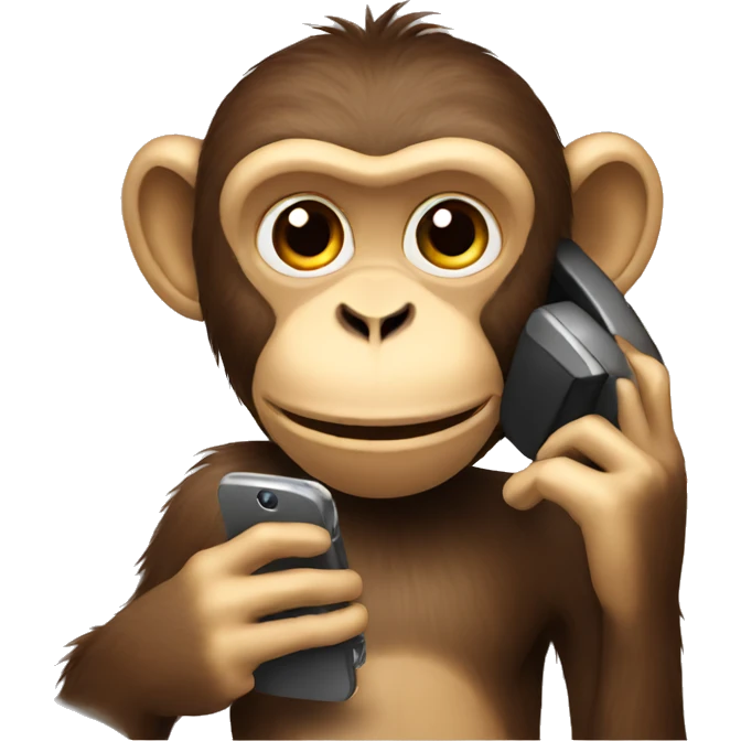 Monkey using a phone emoji