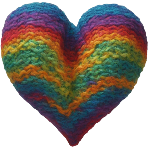 Rainbow knitted heart emoji