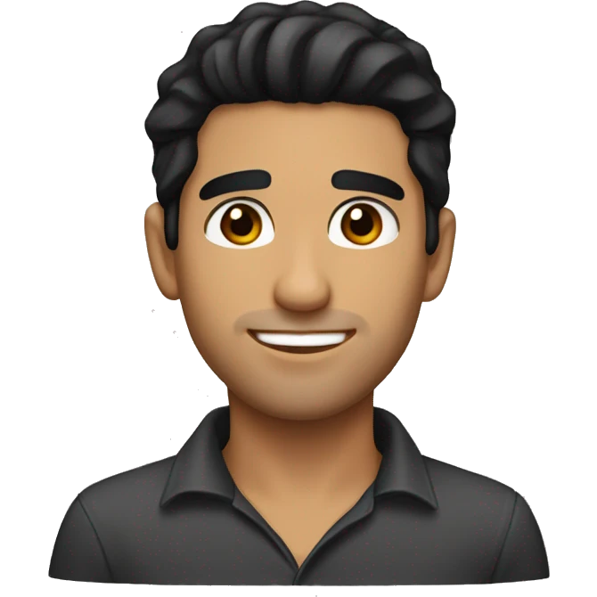 hispanic handsome guy with black hair and brown eyes  emoji