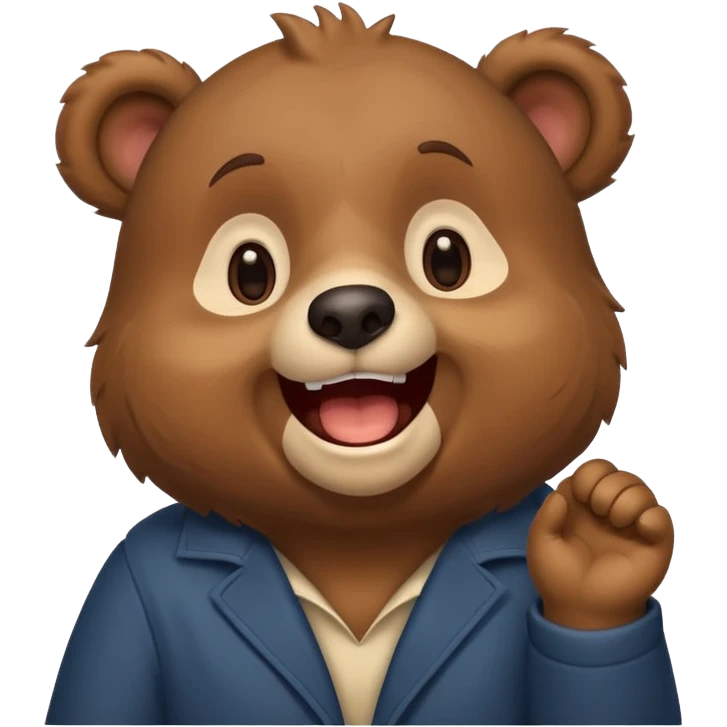 happy bear cute singing emoji
