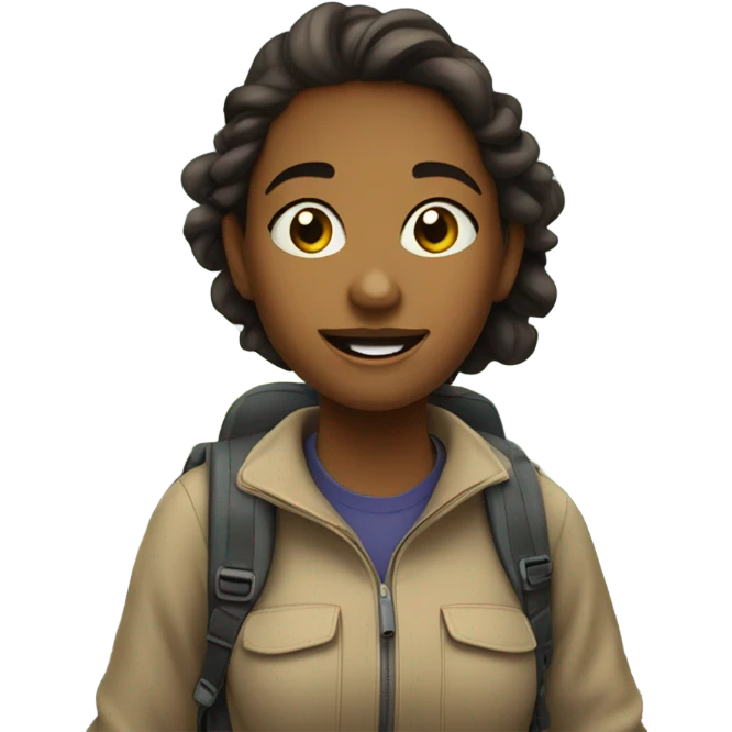 Girl hiking  emoji
