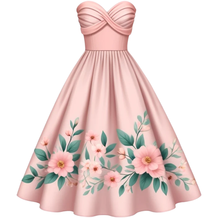 Floral pastel pink Easter dress strapless emoji