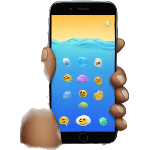 hand using smartphone emoji