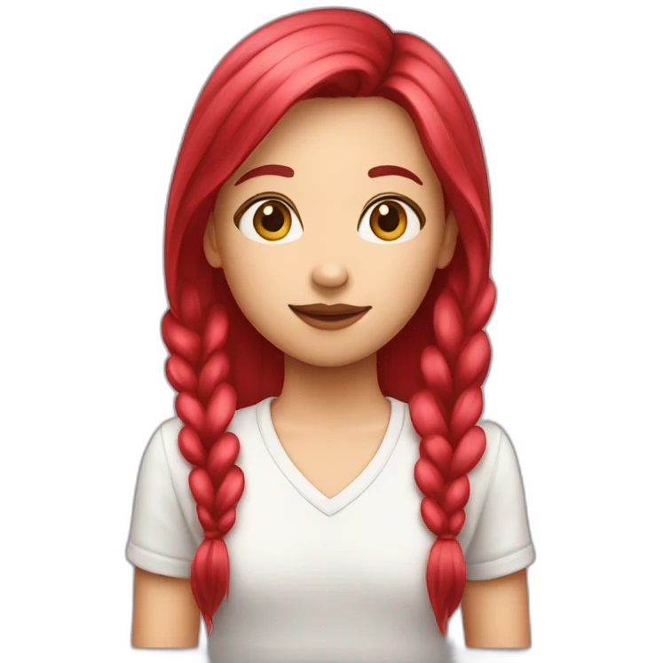 girl-long-straight-rosered-hair-holding-heart emoji
