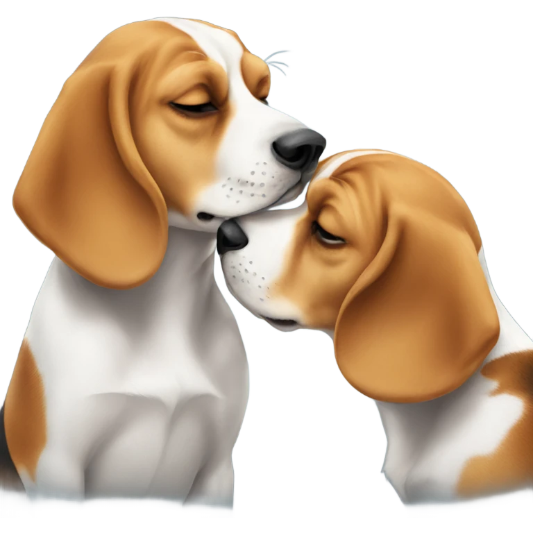 Beagles kissing emoji