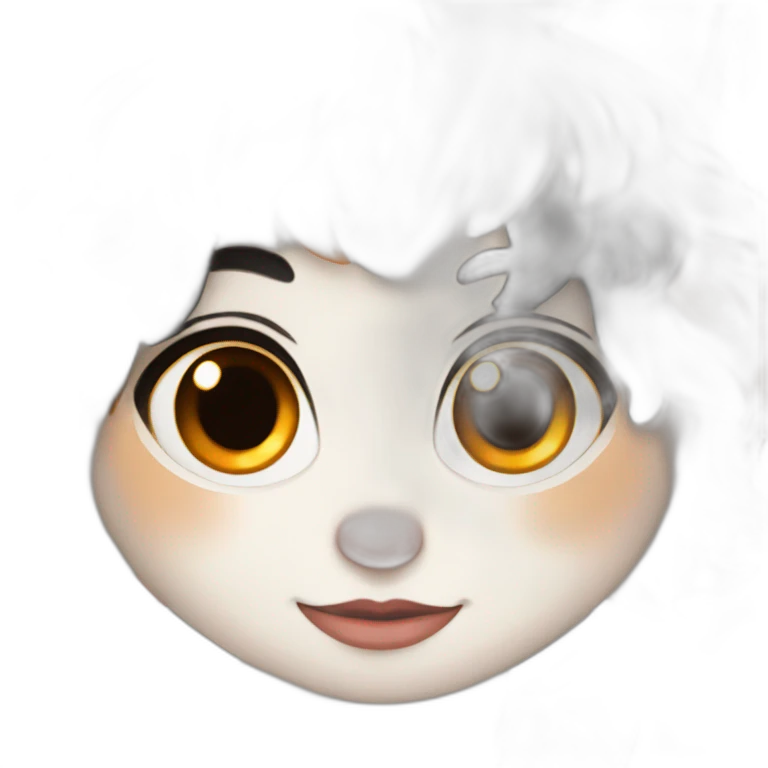 A white skin female with black hair, with a black, an orange and a beige cats below emoji
