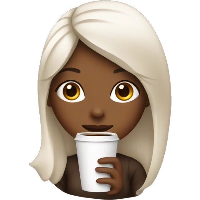 Girl with a coffee emoji