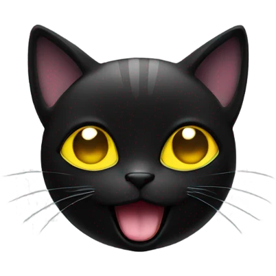 Black kitten at a rave emoji