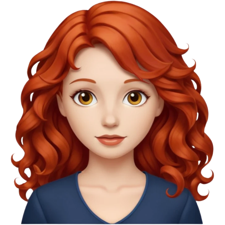 lady in red, wavy hair  emoji
