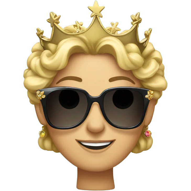 Heidi with crown and sunglasses emoji