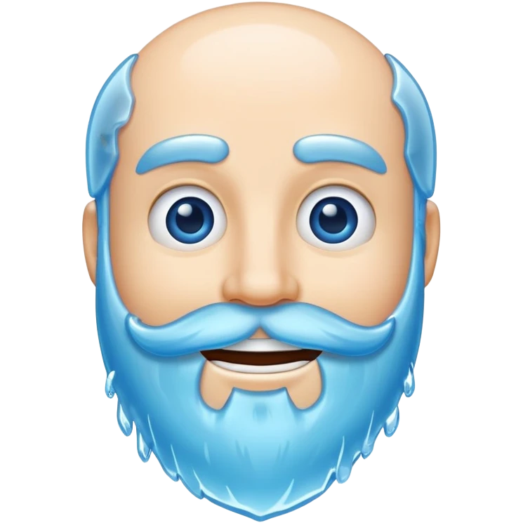 Blue smile face with ice beard emoji
