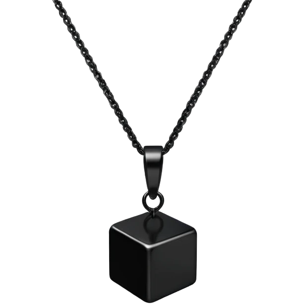 Black long vertical cube necklace  emoji