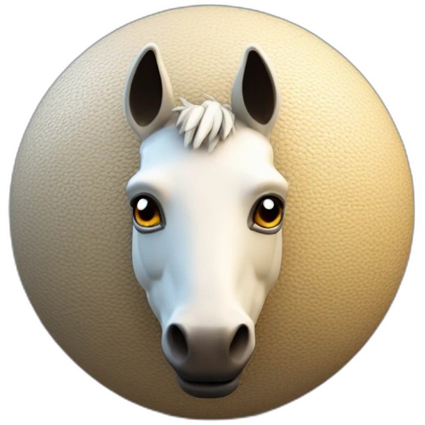3d sphere with a cartoon Mule skin texture with Eye of Horus emoji