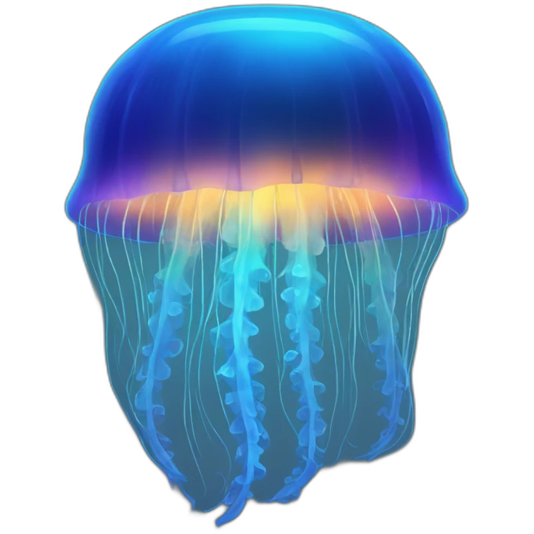 Neon blue jellyfish emoji