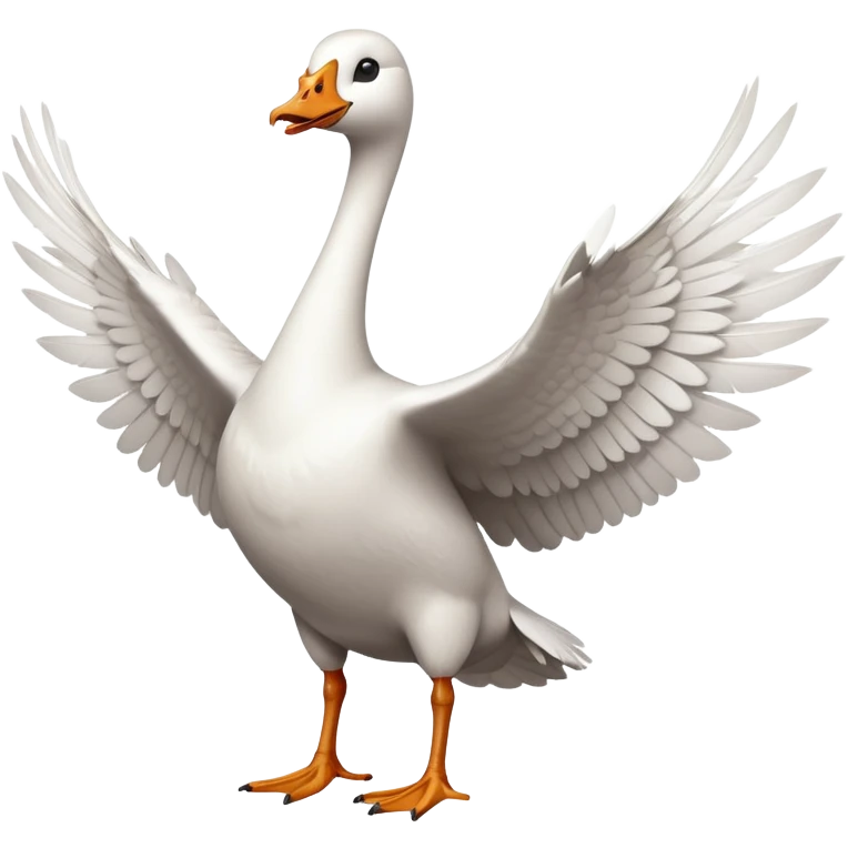 goose with wings spread out in t pose emoji