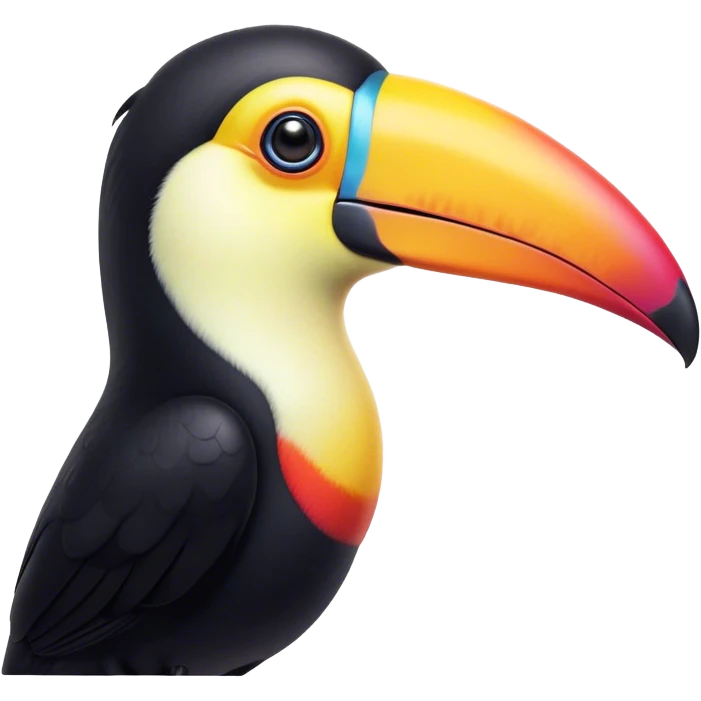 Cinematic Cute Toucan Portrait Emoji, Head tilted playfully and inquisitively, with a delightfully vibrant beak and round, sparkling eyes filled with tropical charm, Simplified yet irresistibly adorable features, highly detailed, glowing with a warm, inviting tropical glow, high shine, affectionate and lively, stylized with a touch of whimsical exotic flair, soft glowing outline, capturing the essence of a mischievous yet loving toucan that seems as if it could flutter out of the screen into your arms! emoji