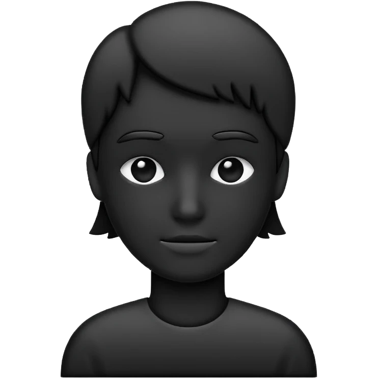 Minimalistic flat vector icon, iOS style, thin black outline on white background. Person silhouette. Black, completely monochrome, matte.  emoji