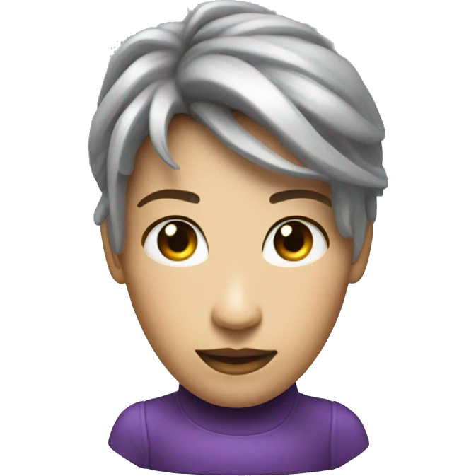 Siri Ai assistant personified. Androgynous. RGB hologram projection emoji