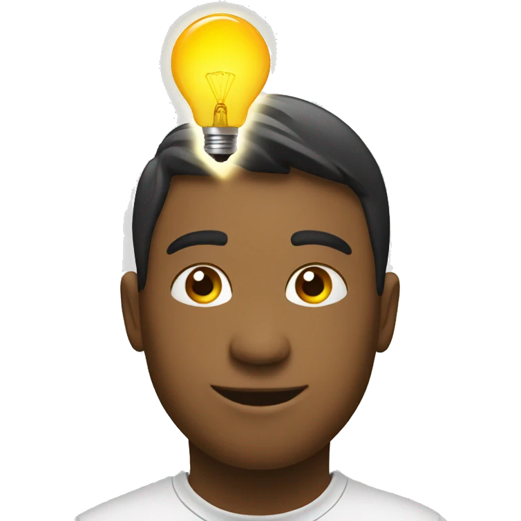 student having idea light bulb on top of his head emoji