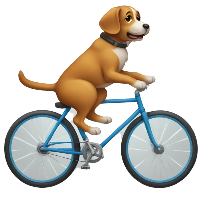 Dog riding bicycle emoji