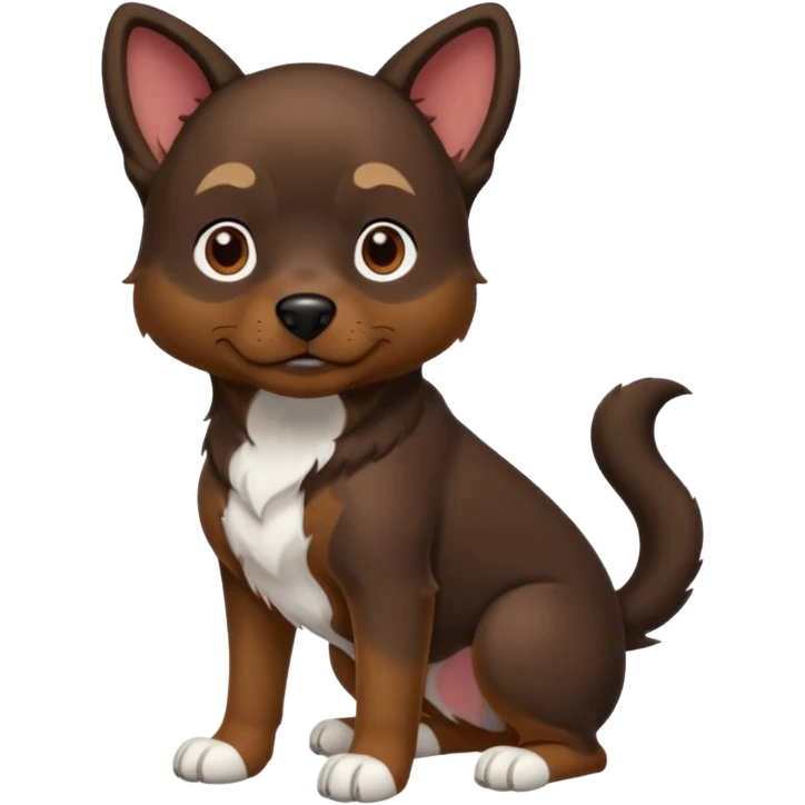 Chien avec poitrine et patte avant droite blanche emoji