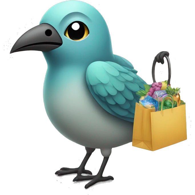 bird is shopping emoji