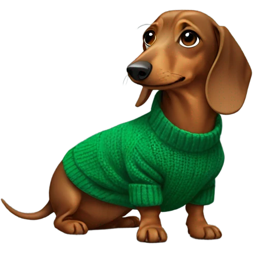 Dachshund with green sweater  emoji