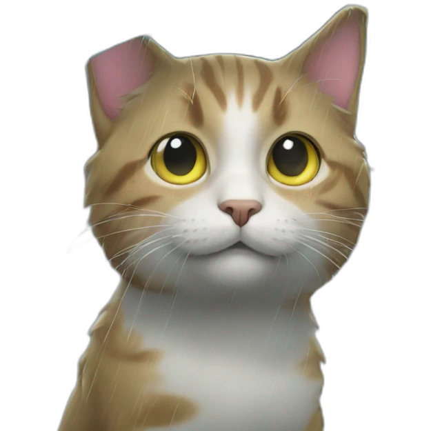 Cat in rain emoji