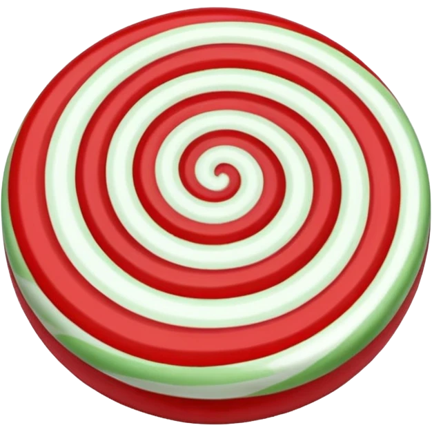 a single peppermint candy, but with green red white emoji