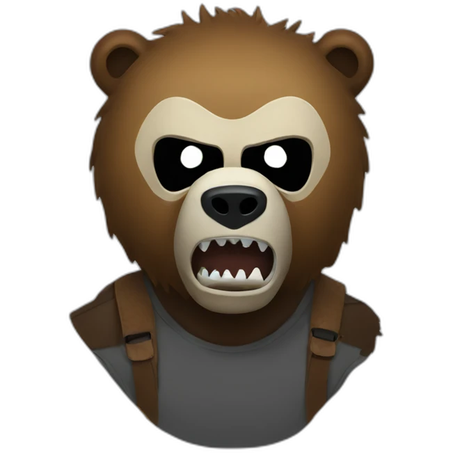 Grizzly head with jason vorhees mask emoji