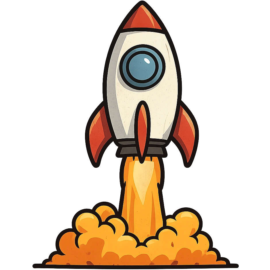 rocket ship blasting off emoji