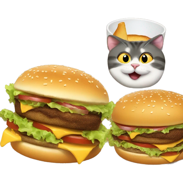  cat eating burger emoji