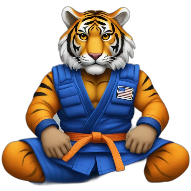 BJJ seated guard  Tiger  emoji