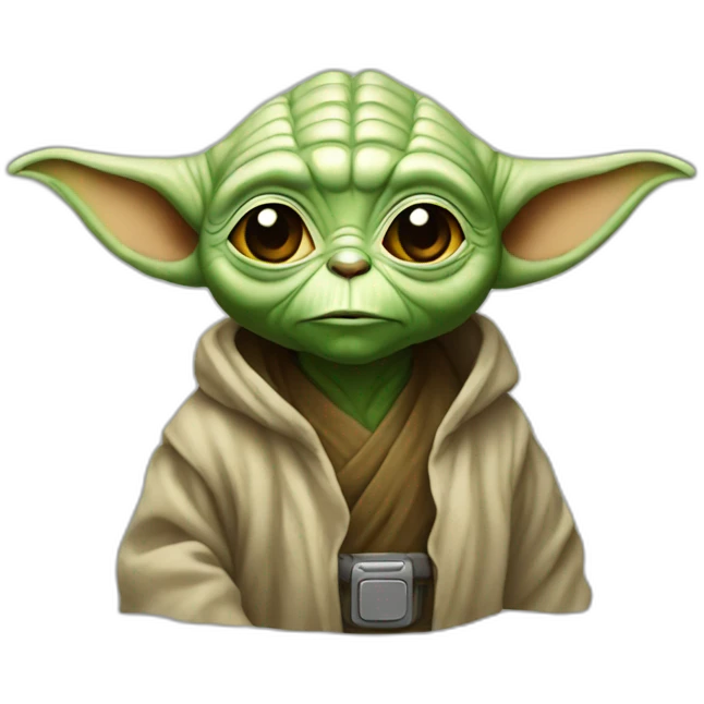 Yoda avec un singe emoji