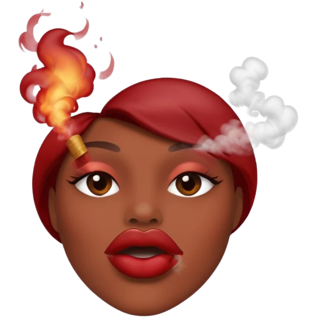 lips blowing smoke emoji