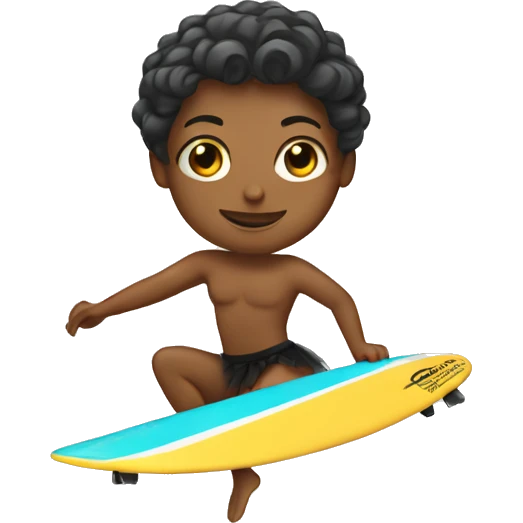 Surfing with a tutu emoji