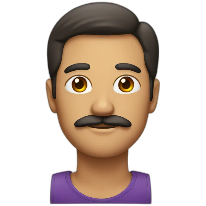 Man with a square shaped mustache emoji