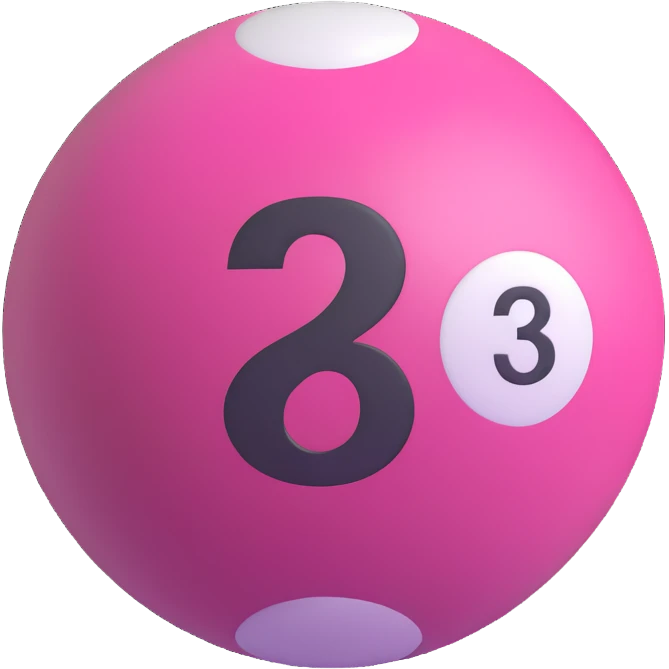 pink billiard ball with the number 23 emoji