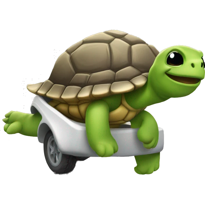 Chat qui fait la course avec une tortue  emoji