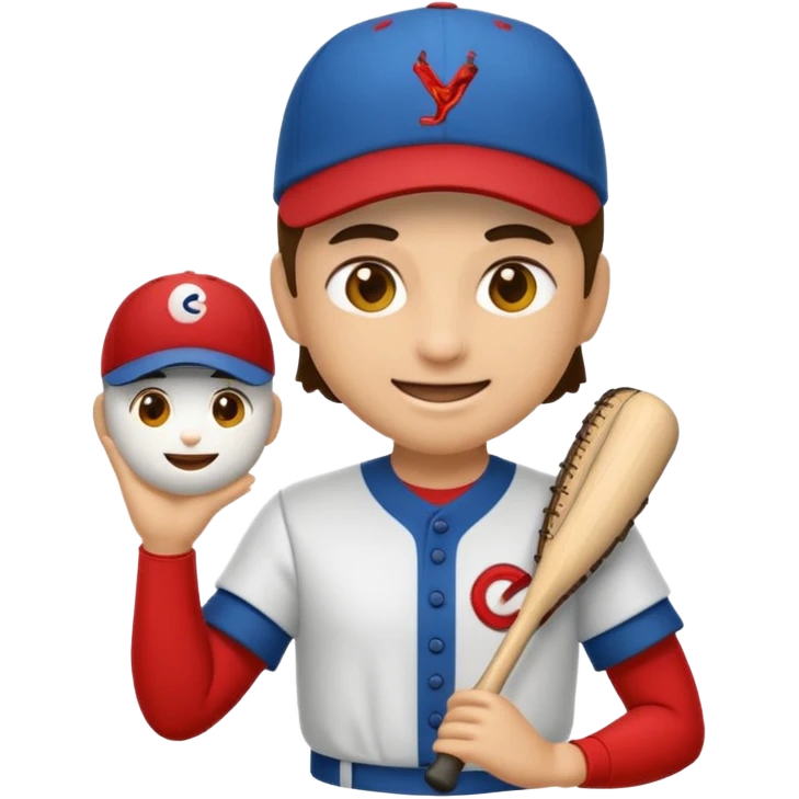 emoji estilo iOS de pelotero y coach de baseball hablando emoji