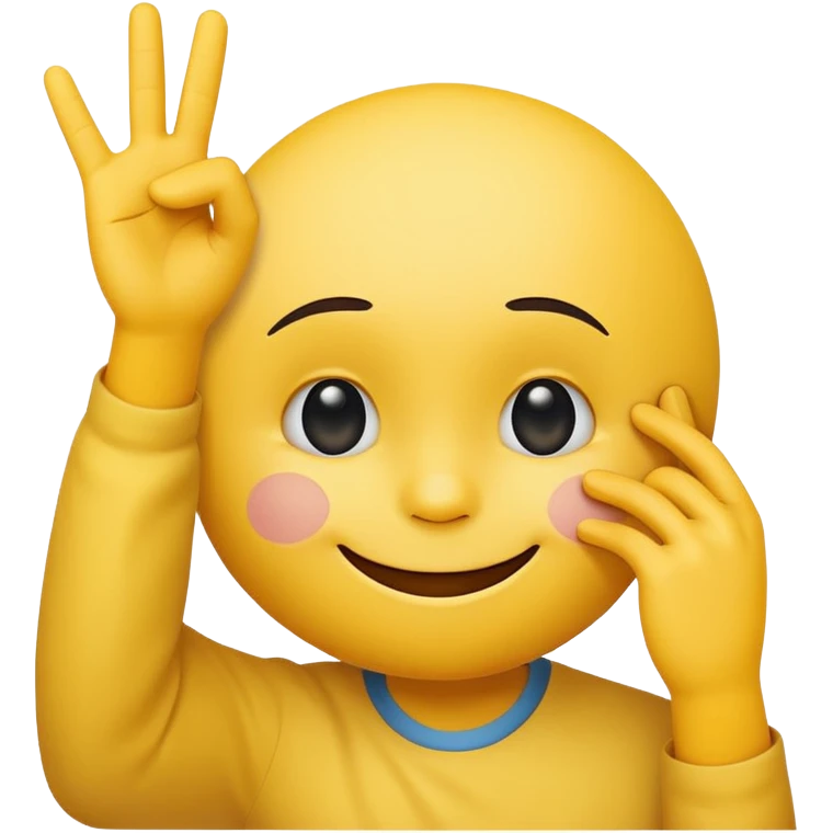 yellow smiley face with playful mocking expression holding right hand up to forehead in 'L' shape signaling 'loser' gesture emoji