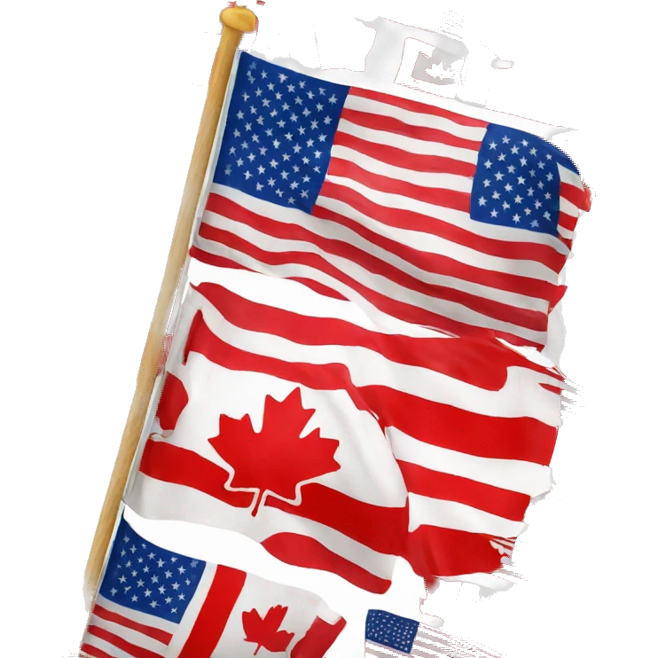 Mix flag Canada and USA emoji