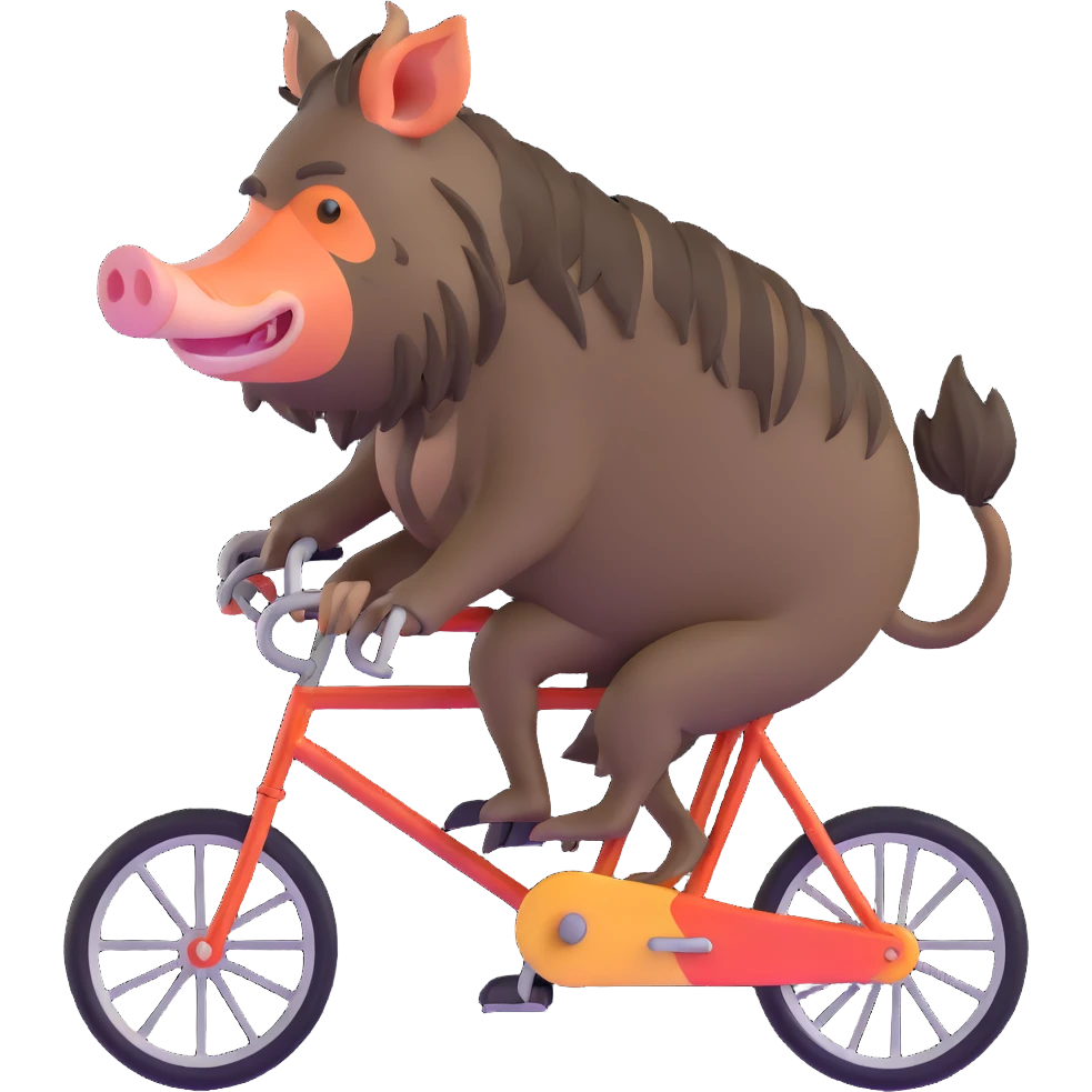 wild boar on a bicycle emoji