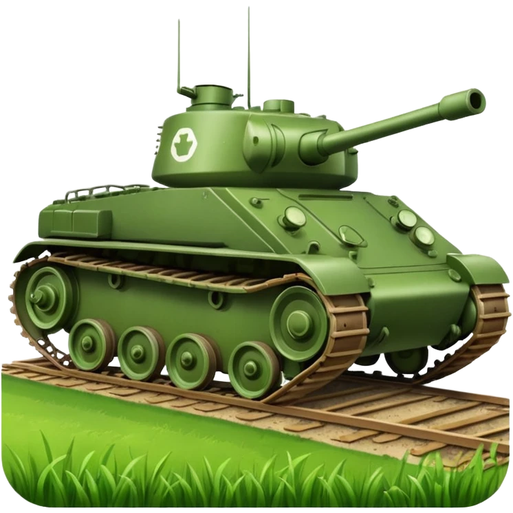 A tank in a field emoji